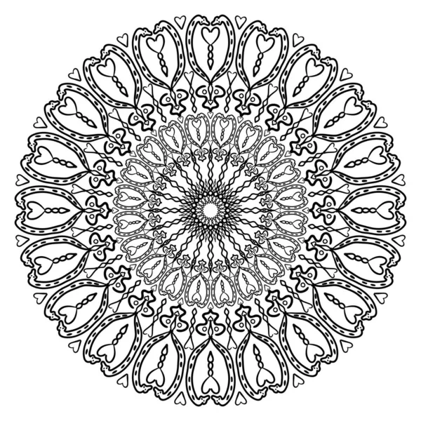 Mandala Patrón Ornamento Redondo Fondo Dibujado Mano Islam Árabe Indio — Vector de stock