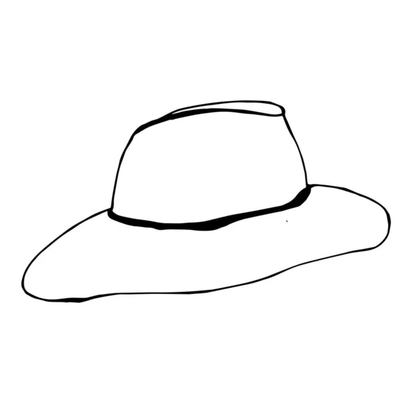 Καλοκαιρινό Καπέλο Για Παραλία Και Τουρισμό Εικονογράφηση Διάνυσμα Ενός Καπέλου — Διανυσματικό Αρχείο