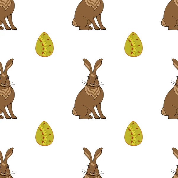 Отдых Кроликами Яйцами Абстрактный Безмордый Узор Ярко Выраженном Стиле Пасхальный — стоковый вектор