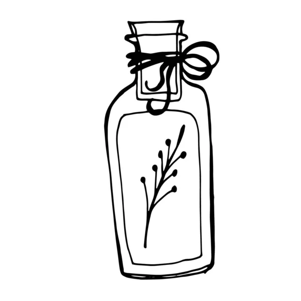 Poción Medicina Elixir Extractos Aceite Esencial Ilustración Botella Medicina Dibujo — Archivo Imágenes Vectoriales