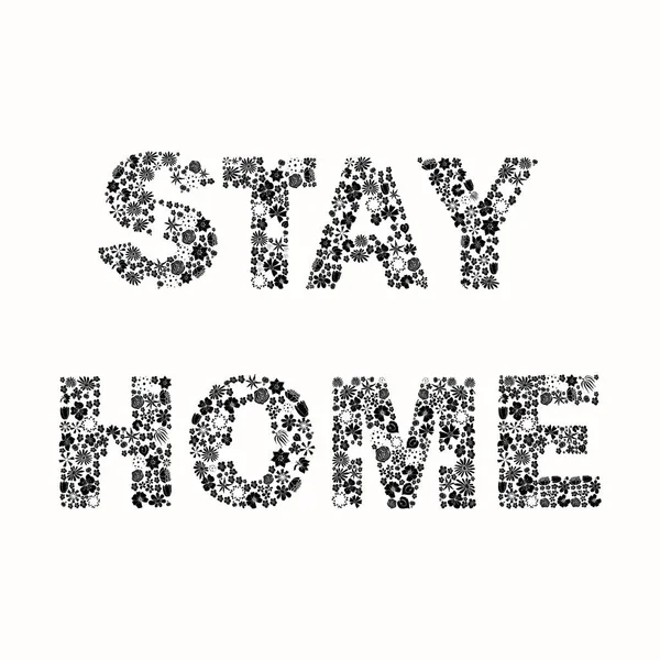 Stay Home Stay Safe Lettering Typography Poster Text Self Quarine — Stock Vector