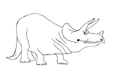 Dinozor, Kretase Dönemi renklendirmesi. Yetişkinler ve çocuklar için boyama kitabı. tarih öncesi dönem.