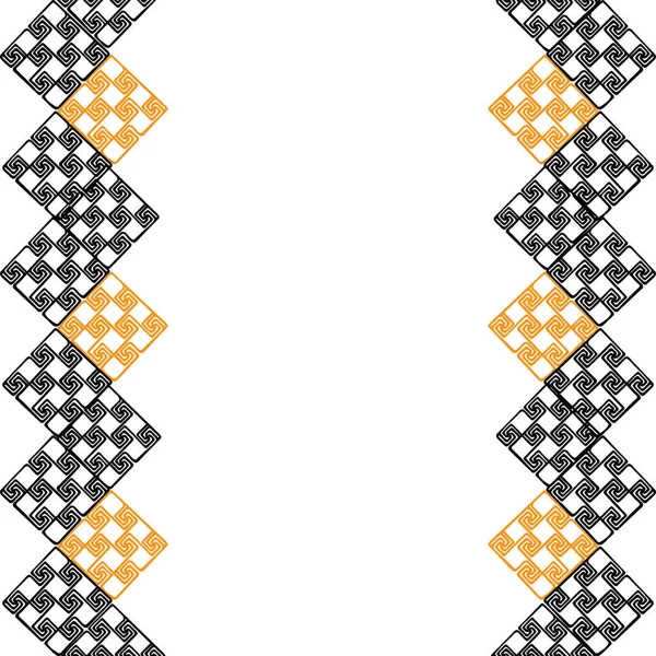 幾何学模様のシームレスなパターン 菱形と正方形の民族モチーフ 白黒だ カーテン 服のためのテキスタイルプリントと部族のモチーフ — ストックベクタ