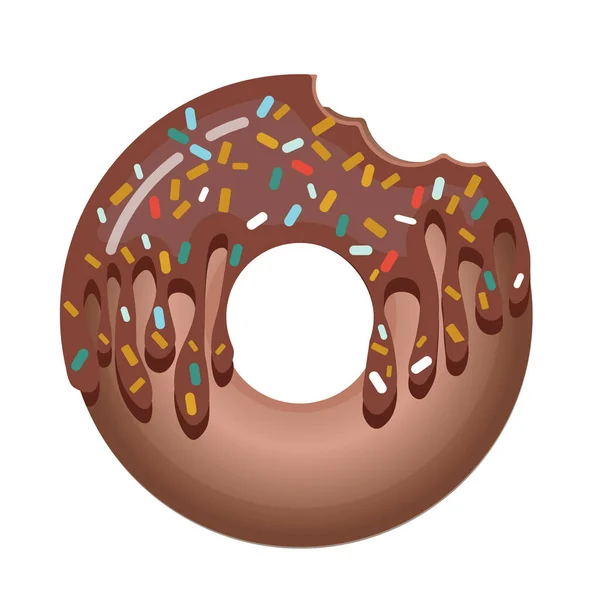 Donut Glaseado Con Crema Aislada Sobre Fondo Blanco Donuts Lindos — Vector de stock