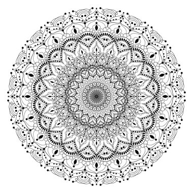 Tasarım şablonu için vektör ögesi, arabesk. Doğu tarzında lüks bir süs. Siyah-beyaz çizimi. Davetiyeler, kartlar, duvar kağıtları, arka plan, web sayfaları için dekorasyon. Boyama kitabı