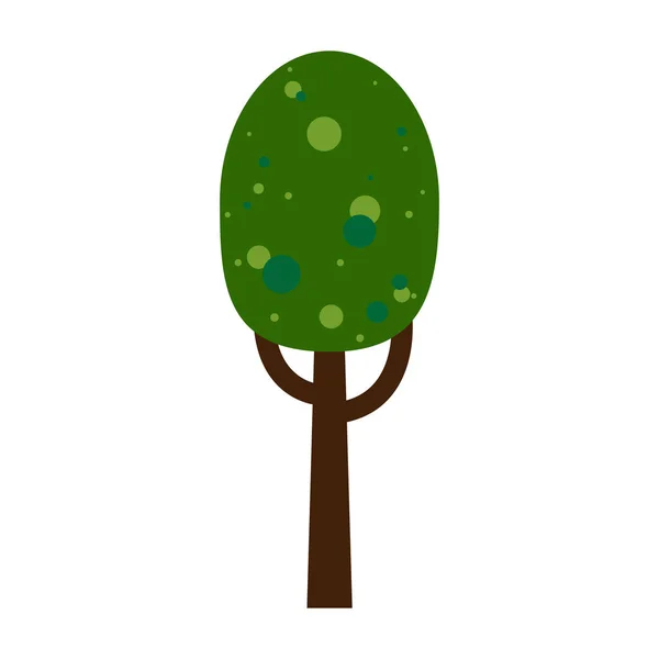 Зеленое мультяшное дерево. Лиственное дерево. Изолированный объект для дизайна . — стоковый вектор