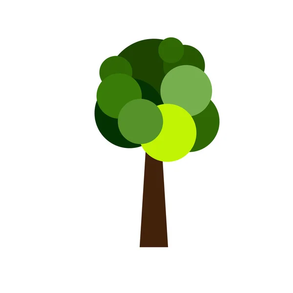 緑の漫画の木。落葉樹。デザインのための隔離されたオブジェクト. — ストックベクタ
