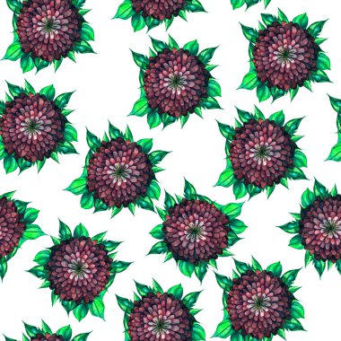 Parlak renkli çiçeklerin kusursuz deseni. Zinnia çiçekleri. Yumuşak turuncu ve kırmızı suluboya yıldız çiçeği, zinya. Yaz çiçekleri. düğün davetiyesi, tebrik kartı, hatıra defteri, baskı.