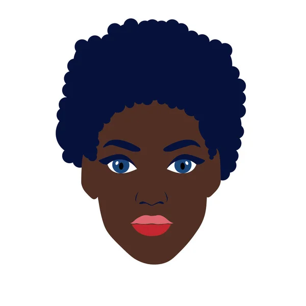 Portrait Une Belle Femme Africaine Avec Boucle Oreille Portrait Féminin — Image vectorielle