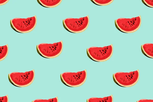 Watermelon Slice Pattern Print Textile Fabric Surface Design Watermelon Background — 스톡 벡터