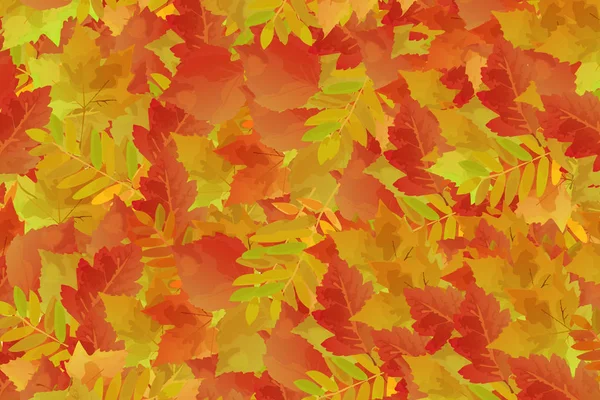 Colorful Autumn Leaves Background Textile Fabric Print Design — Stock Vector