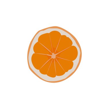 Beyaz arkaplanda turuncu dilim vektör çizimi