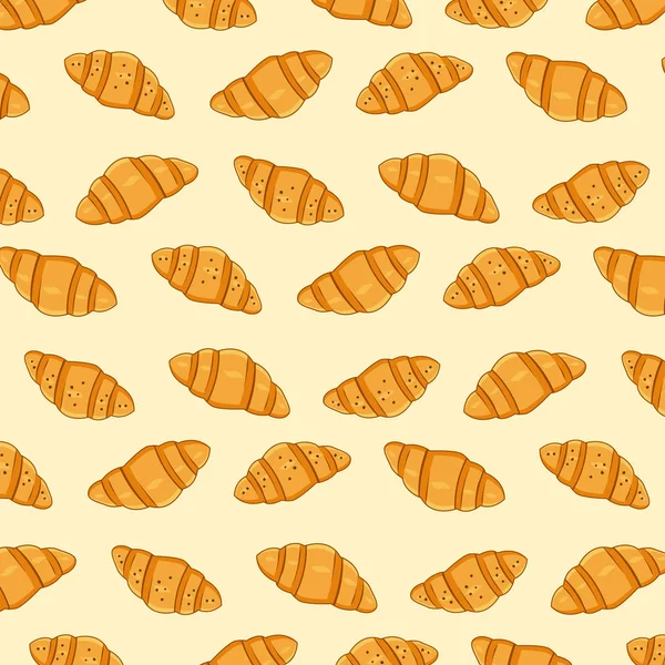 Croissant Diseño Patrón Fondo Repostería Con Croissant — Archivo Imágenes Vectoriales