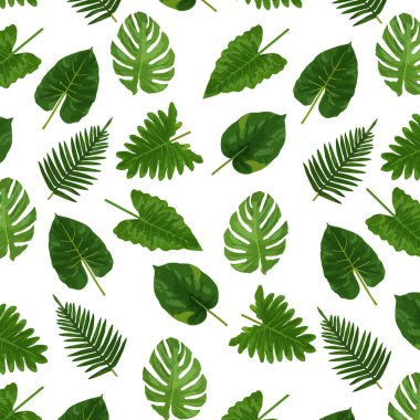 Tekstil, baskı, yüzey, kumaş tasarımı için tropik yaprak deseni