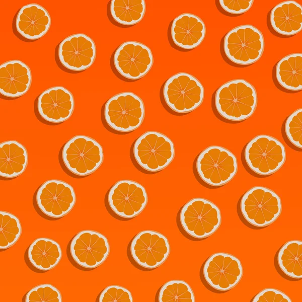 Orangenscheiben Muster Sommer Hintergrund Mit Geschnittenem Orange Muster Orangefarbener Früchte — Stockvektor
