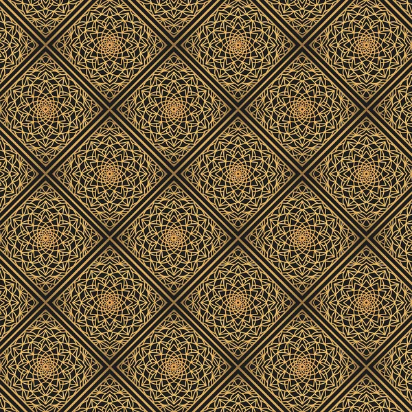 Golden Oriental Pattern Design Dark Background Royal Pattern Design Vector — 스톡 벡터