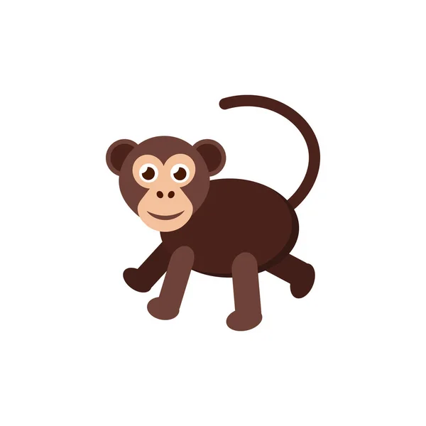 Isolated Monkey Illustration Vector Cute Chimpanzee Illustration — ストックベクタ