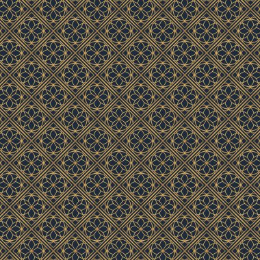 Golden oriental pattern design on dark background. Royal pattern design in vector. Golden mandala pattern on dark background