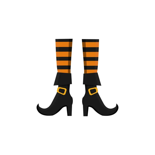 Isolada Ilustração Vetorial Botas Bruxa Branco Ilustração Halloween Botas Bruxa —  Vetores de Stock