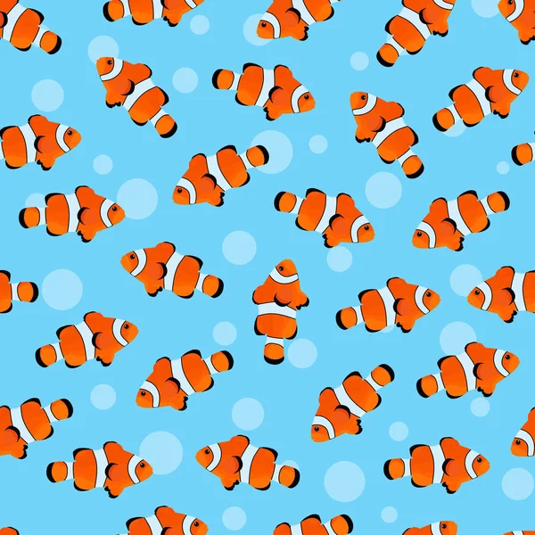 Fische Muster Design Vektor Meerestiermuster Giftige Clownfischmuster Fische Hintergrund Nahtloses — Stockvektor
