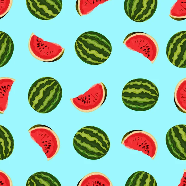 Wassermelone Mit Scheiben Abstrakten Mustern Für Oberflächen Und Textildesign Wassermelone — Stockvektor