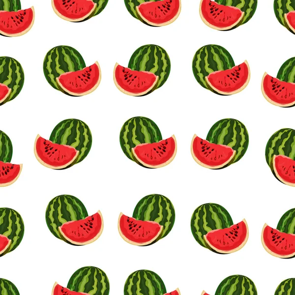 Wassermelone Mit Scheiben Abstrakten Mustern Für Oberflächen Und Textildesign Wassermelone — Stockvektor