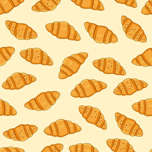 Croissant Diseño Patrón Fondo Repostería Con Croissant Diseño Patrón Sin — Archivo Imágenes Vectoriales