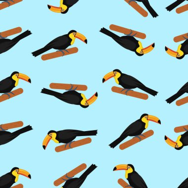 Kusursuz tukan desenli tasarım. Tukan geçmişi. Tropikal kuş deseni