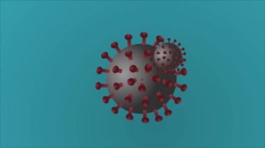 Coronavirus 2019-ncov düz video animasyonu. Zatürree kanı tıbbi COVID-19. Covid 2019 virüs video animasyonu