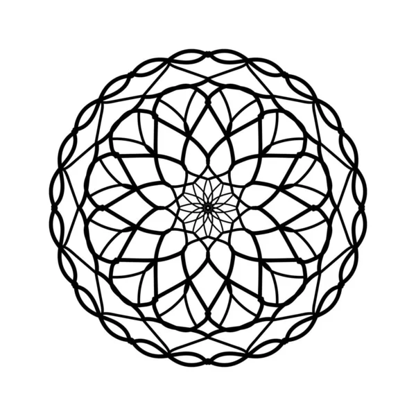 Illustration Mandala Isolé Pour Livre Colorier Fleur Mandala Isolée Illustration — Image vectorielle