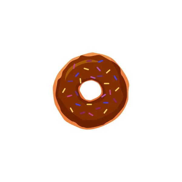 Chocolade Donut Vector Illustratie Witte Achtergrond Vlakke Vector Illustratie Donut — Stockvector