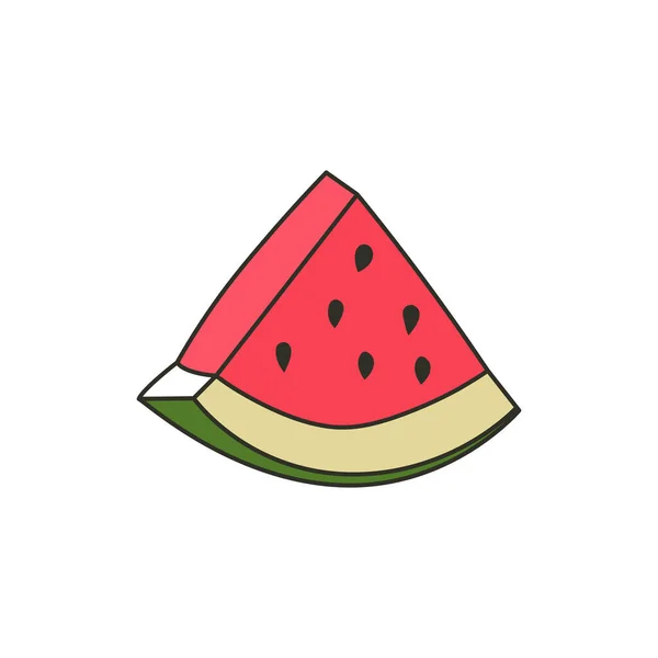 Isolierte Wassermelonenscheibe Auf Weißem Hintergrund Vektor Vektorillustration Der Wassermelone — Stockvektor