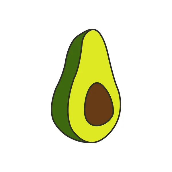 Μεμονωμένη Διανυσματική Απεικόνιση Αβοκάντο Λευκό Φόντο Εικονογράφηση Αβοκάντο Τροπικά Φρούτα — Διανυσματικό Αρχείο