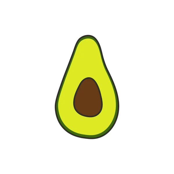 Isolierte Avocado Vektorillustration Auf Weißem Hintergrund Avocado Illustration Tropische Früchte — Stockvektor