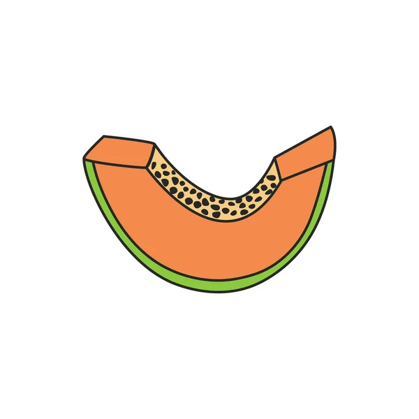 Isolerad Papaya Illustration Vit Bakgrund Papaya Skiva Illustration Vektor Tropiska — Stock vektor