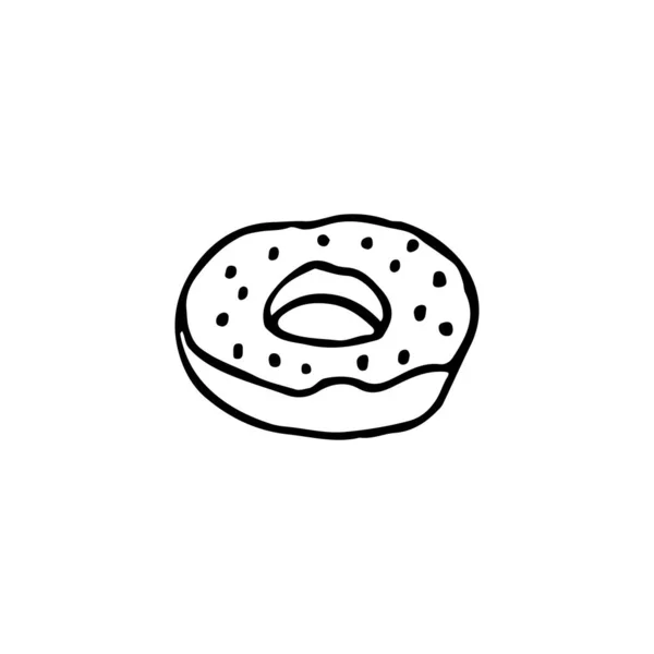 Handgezeichnete Donut Vektorillustration Auf Weißem Hintergrund Doodle Donut Vektor Illustration — Stockvektor