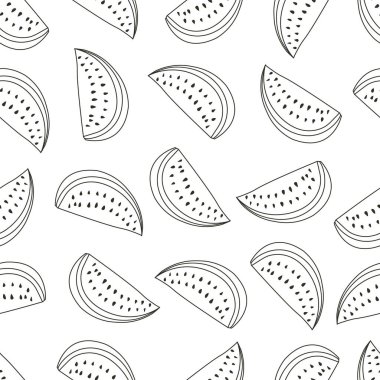 Beyaz arka planda karpuz deseni çizilmiş. Karpuz deseni