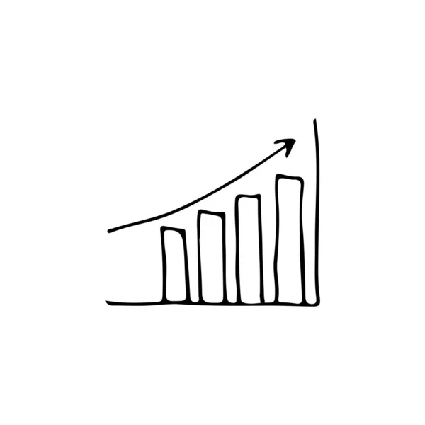 Ilustração Diagrama Crescimento Doodle Vetor Sobre Fundo Branco Ilustração Diagrama —  Vetores de Stock