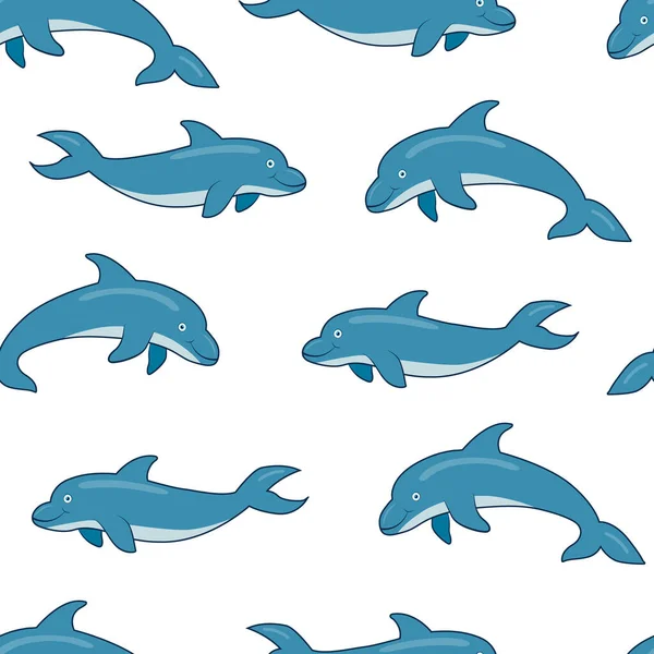 Bezešvé Delfíny Vzor Pro Textil Potisk Tkaniny Povrchový Design Pozadí — Stockový vektor