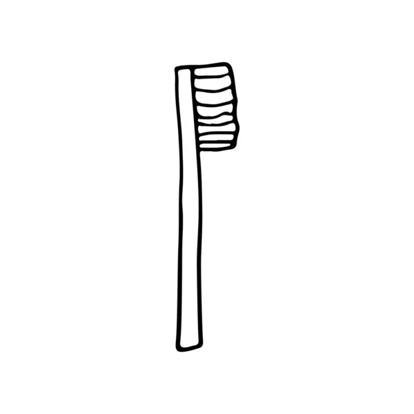 Ilustração Vetor Escova Dentes Desenhada Mão Ícone Escova Dentes Doodle — Vetor de Stock