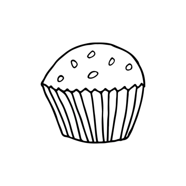 Icona Della Torta Doodle Nel Vettore Icona Torta Disegnata Mano — Vettoriale Stock