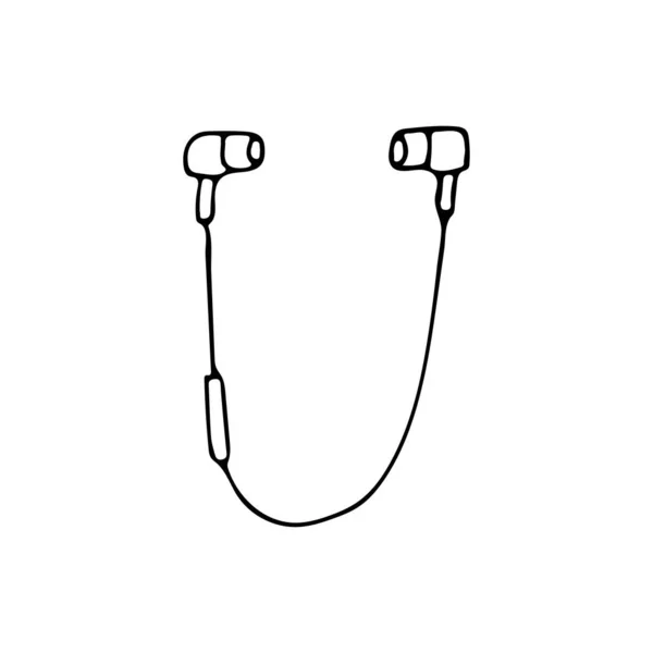 Піктограма Навушників Doodle Векторі Піктограма Ручних Намальованих Навушників Векторі — стоковий вектор