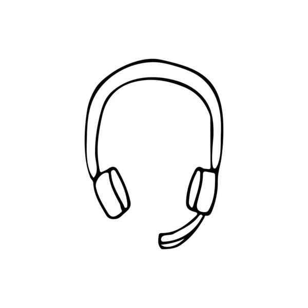 Doodle Kopfhörer Symbol Vektor Handgezeichnetes Kopfhörer Symbol Vektor — Stockvektor