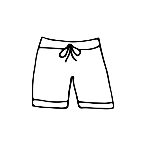 斗牛士游泳裤在病媒 手绘男子游泳树干在病媒 病媒中的涂鸦海滩磨损 — 图库矢量图片