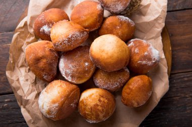 Bunuelos de viento - geleneksel Kolombiya tatlı kızarmış geçmiş