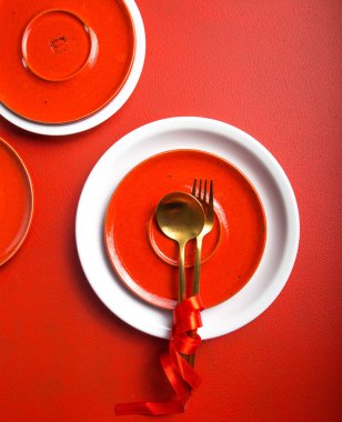 Sevgililer Günü tasarım konsepti - Restaura 'da romantik tabak