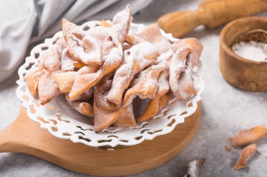 Italian Frappe or chiacchiere (hvorost) - typical Italian carniv
