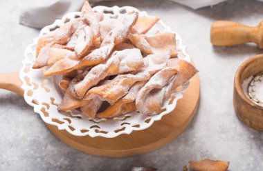 Italian Frappe or chiacchiere (hvorost) - typical Italian carniv