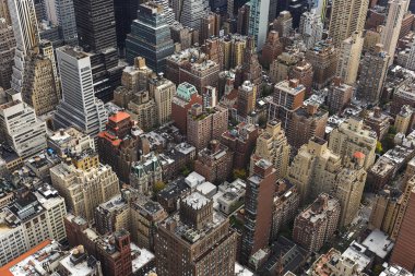 Manhattan skyline havadan görünümü 
