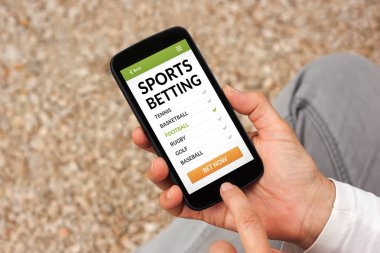 Spor kavram ekranda bahis ile akıllı telefon holding eller